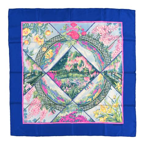 HERMES Silk Giverny Scarf 90 1397652 